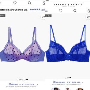 Savage x Fenty Metallic Stars and Lacy, Not Racy Unlined Bras Bundle